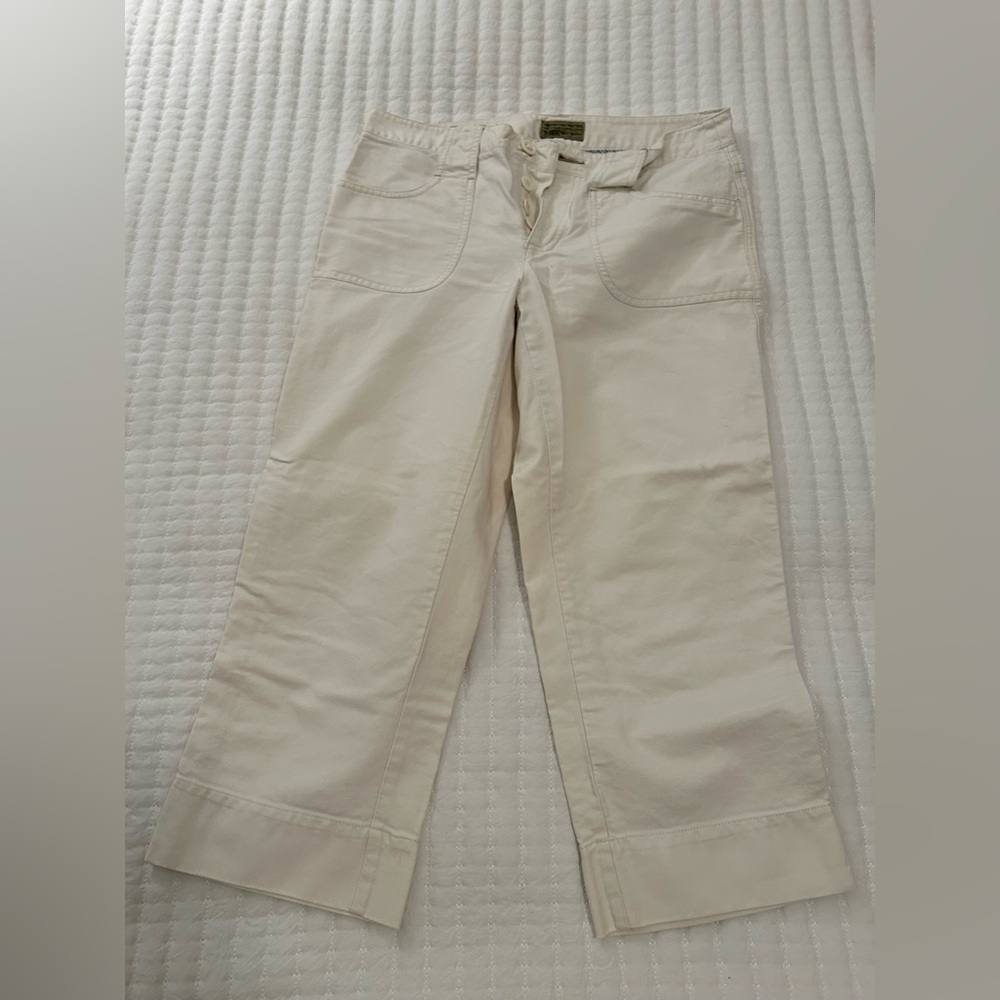 American Eagle Outfitters Cream Ankle Cropped pants